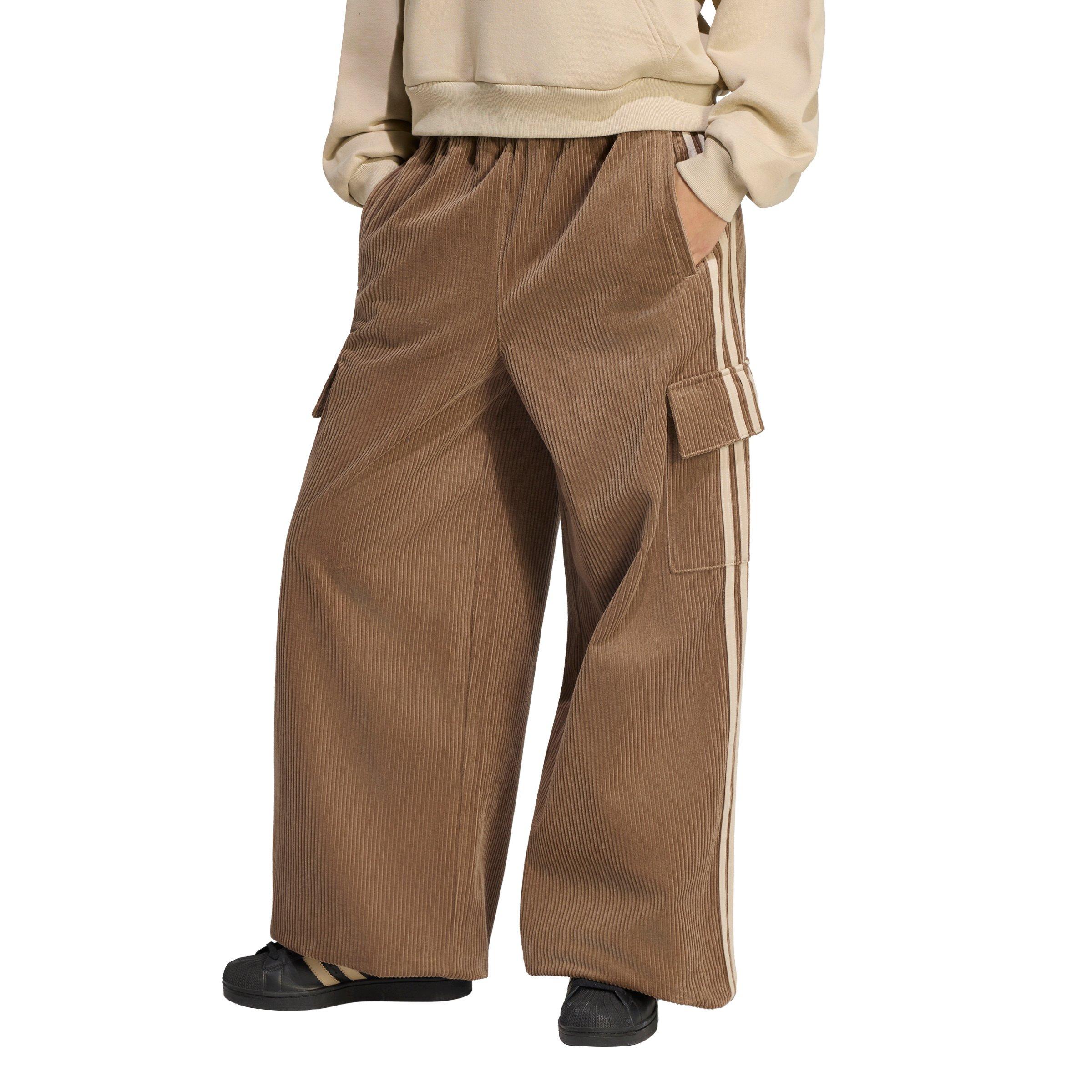 adidas Originals Women's Corduroy 3-Stripes Cargo Pants - Khaki - KHAKI